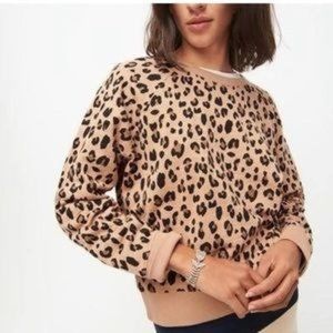 J.Crew Vintage Cotton Terry Crewneck Sweatshirt in Leopard Print - Size S